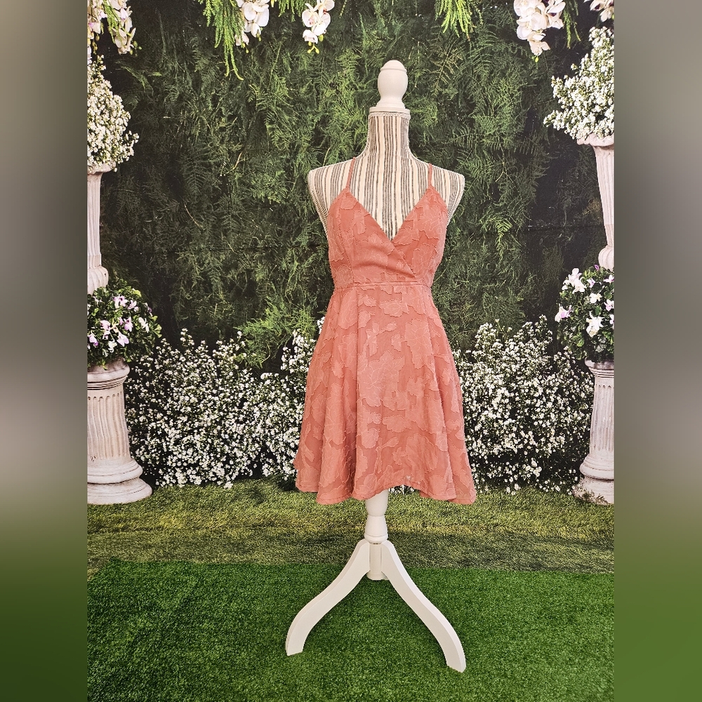 Lulus Days of Beauty Rose Pink Burnout Floral Skater Dress (XS, Rose Pink)